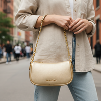 Michael Kors Guldfärgad Päls Axelväska