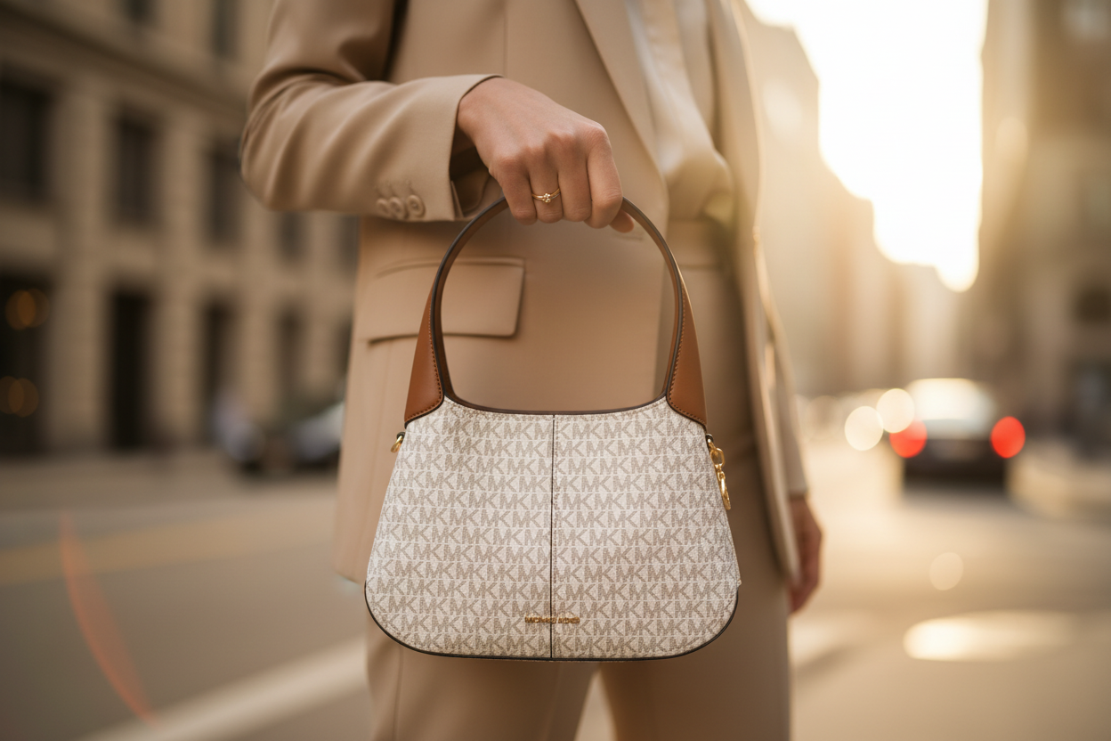 Michael Kors Beige Cotton Shoulder Bag