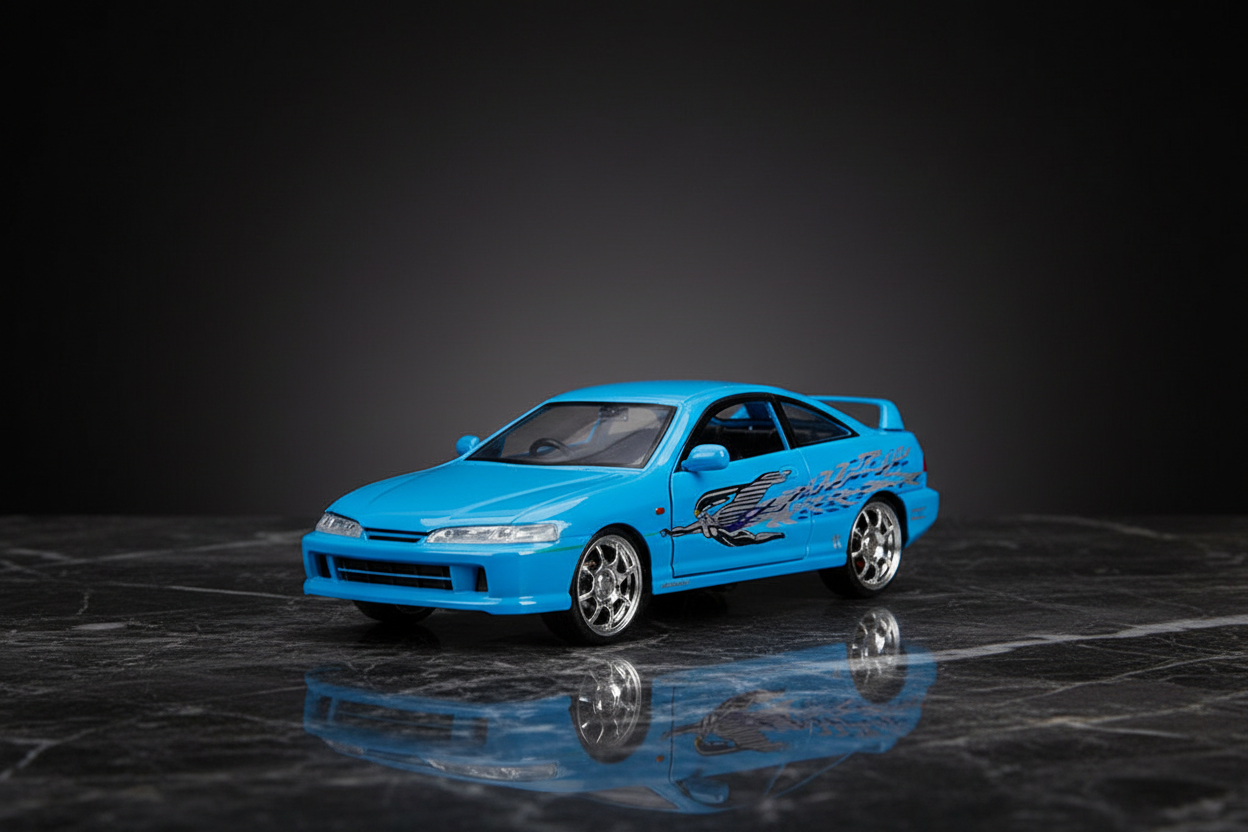 Mia's Acura Integra RHD (Right Hand Drive) Blue "The Fast and the Furious" Movie 1/24 Diecast Model Car by Jada