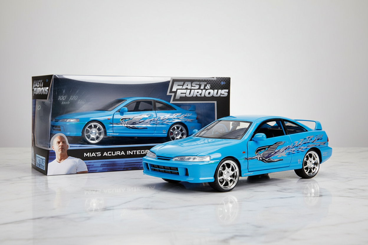 Mia's Acura Integra RHD (Right Hand Drive) Blue "The Fast and the Furious" Movie 1/24 Diecast Model Car by Jada