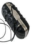 Černá kožená crossbody kabelka Balenciaga s exotickou kůží a boxovým efektem přes rameno