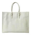 Balenciaga White Yellow Exotic Skin Leather Shopping Tote PAPIER Bag