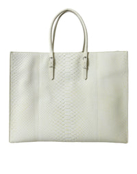 Balenciaga White Yellow Exotic Skin Leather Shopping Tote PAPIER Bag