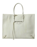 Balenciaga White Yellow Exotic Skin Leather Shopping Tote PAPIER Bag