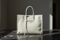 Balenciaga White Yellow Exotic Skin Leather Shopping Tote PAPIER Bag