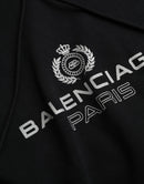 Černá bavlněná mikina s kapucí a logem Balenciaga