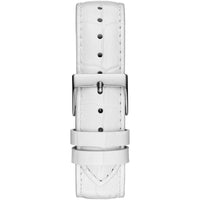 Guess White Leather Dress Watch