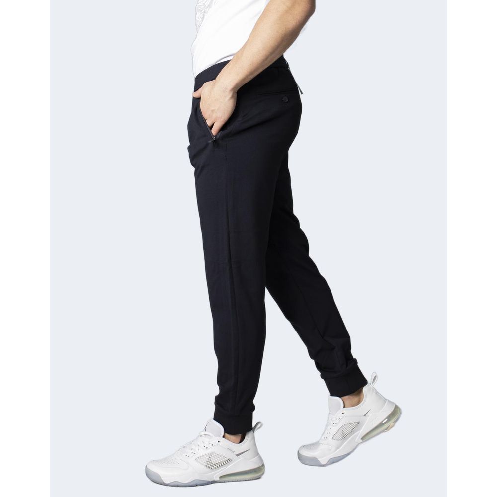 Modré úzké kalhoty z viskózy Armani Exchange