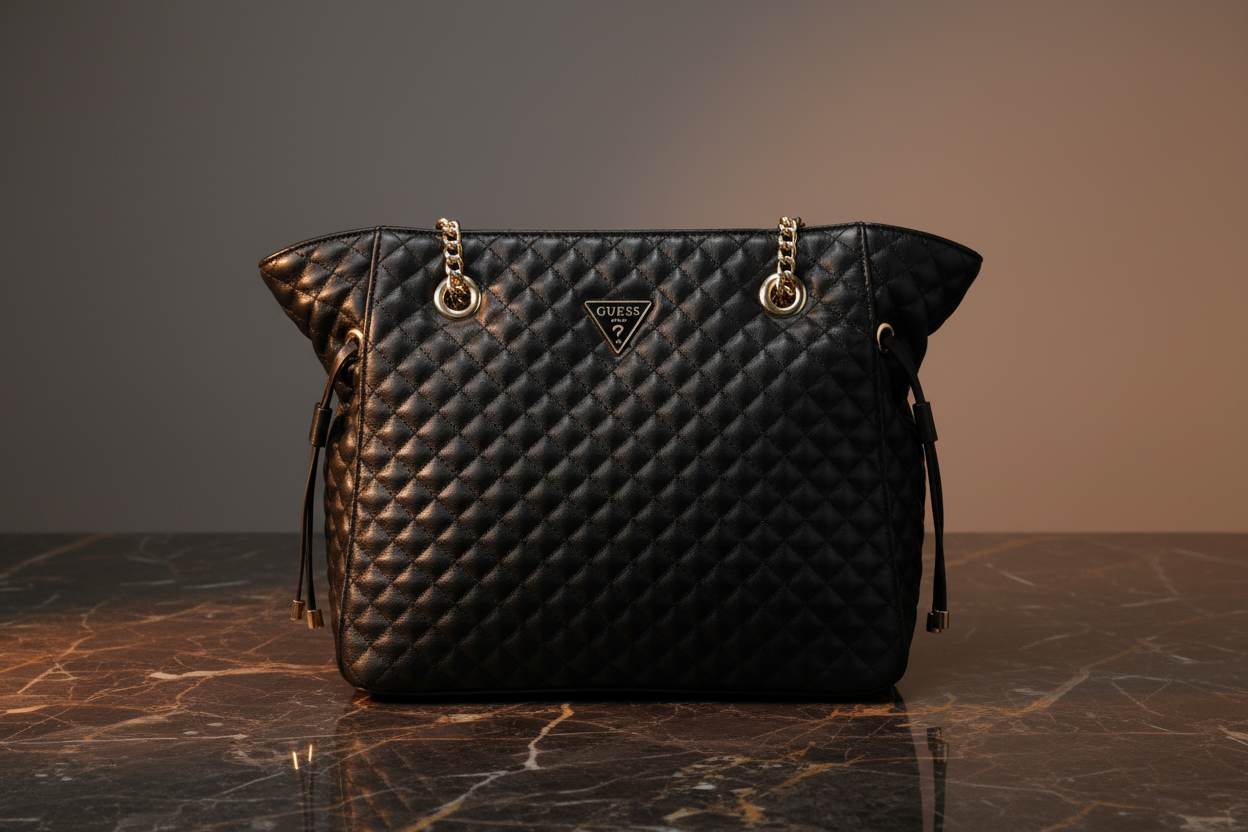 Guess Jeans svart polyuretan damhandväska