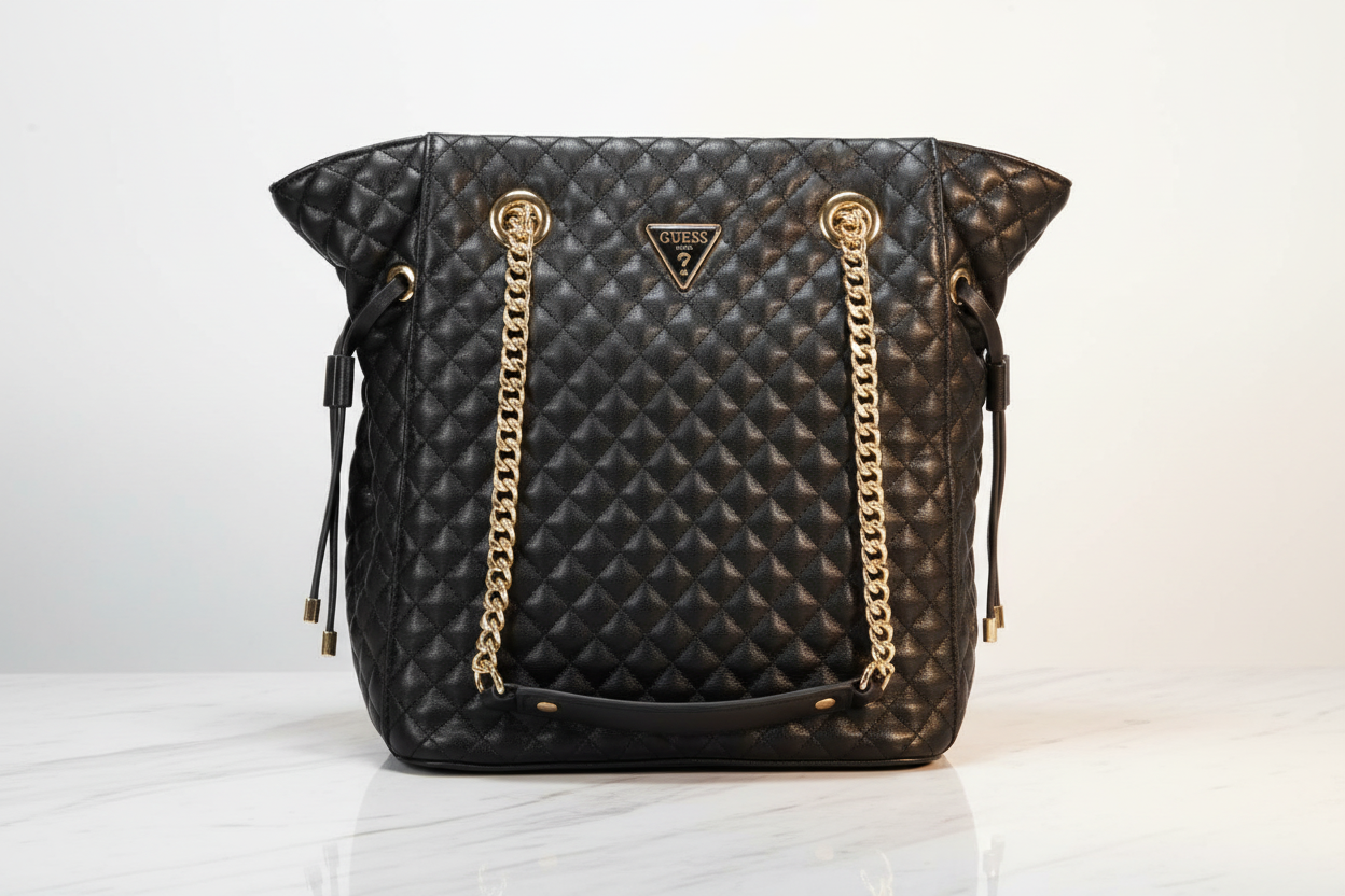 Guess Jeans svart polyuretan damhandväska