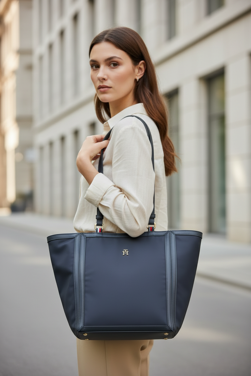 Tommy Hilfiger Blue Polyester Women Handbag