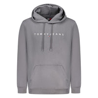 Tommy Hilfiger Grigio Cotton Men Sweatshirt Hooded Embroidery Pocket