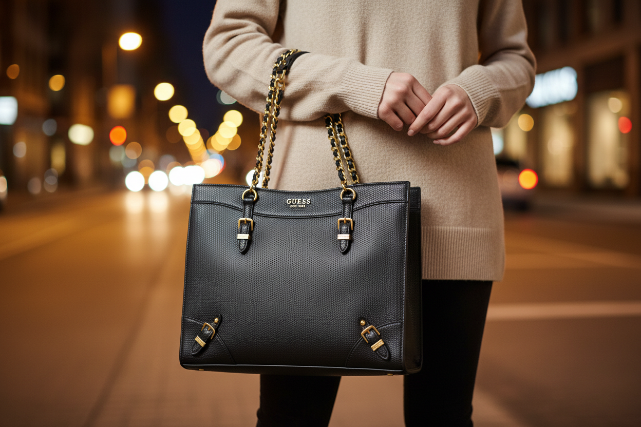 Guess Jeans svart handväska för kvinnor