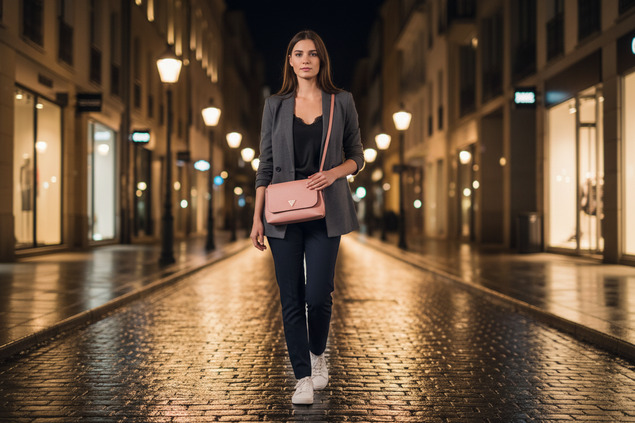 Dámská polyuretanová kabelka Guess Jeans Rosa