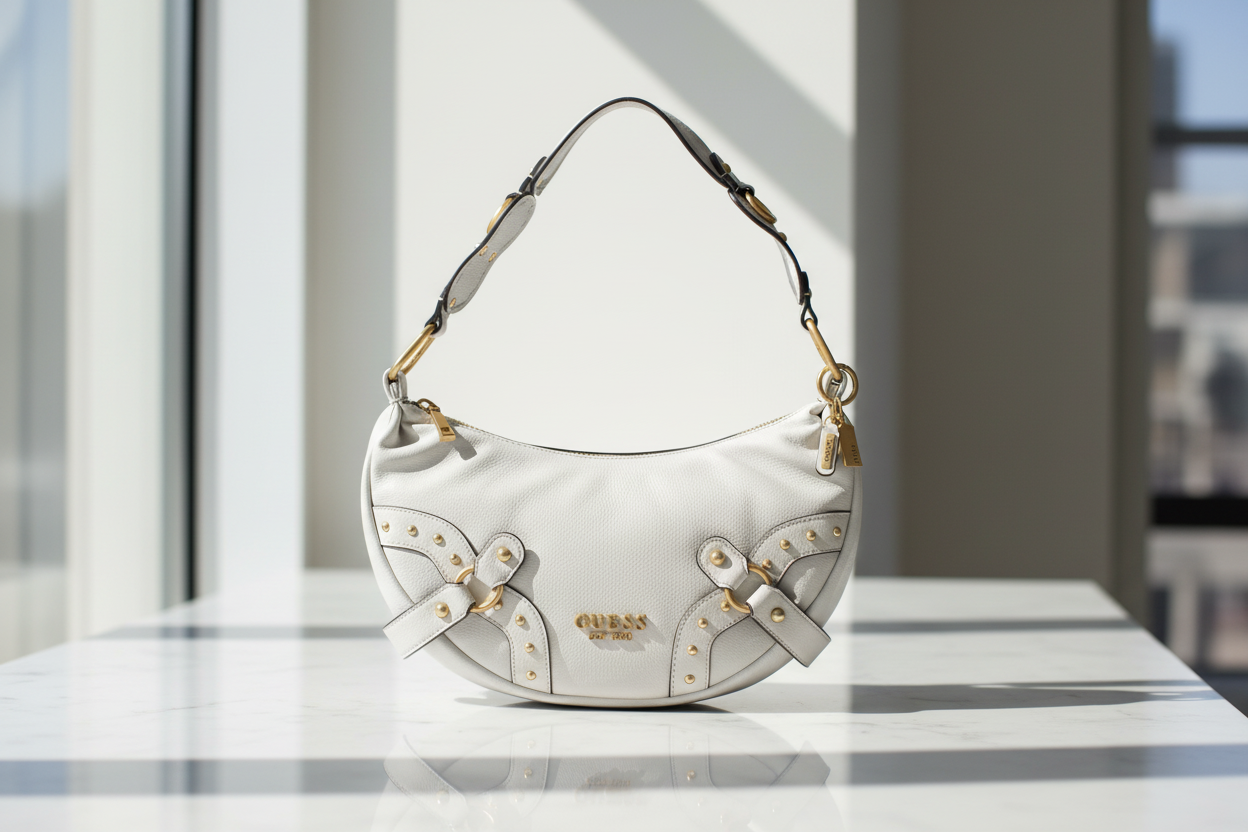 Dámská polyuretanová kabelka přes rameno Guess Jeans Grigio