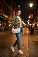 Dámská polyuretanová kabelka přes rameno Guess Jeans Grigio