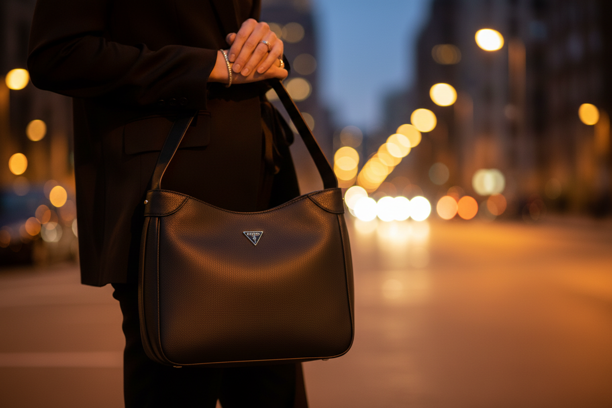 Dámská kabelka Guess Jeans z černého polyuretanu