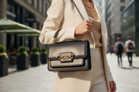 Černá kožená taška přes rameno Michael Kors