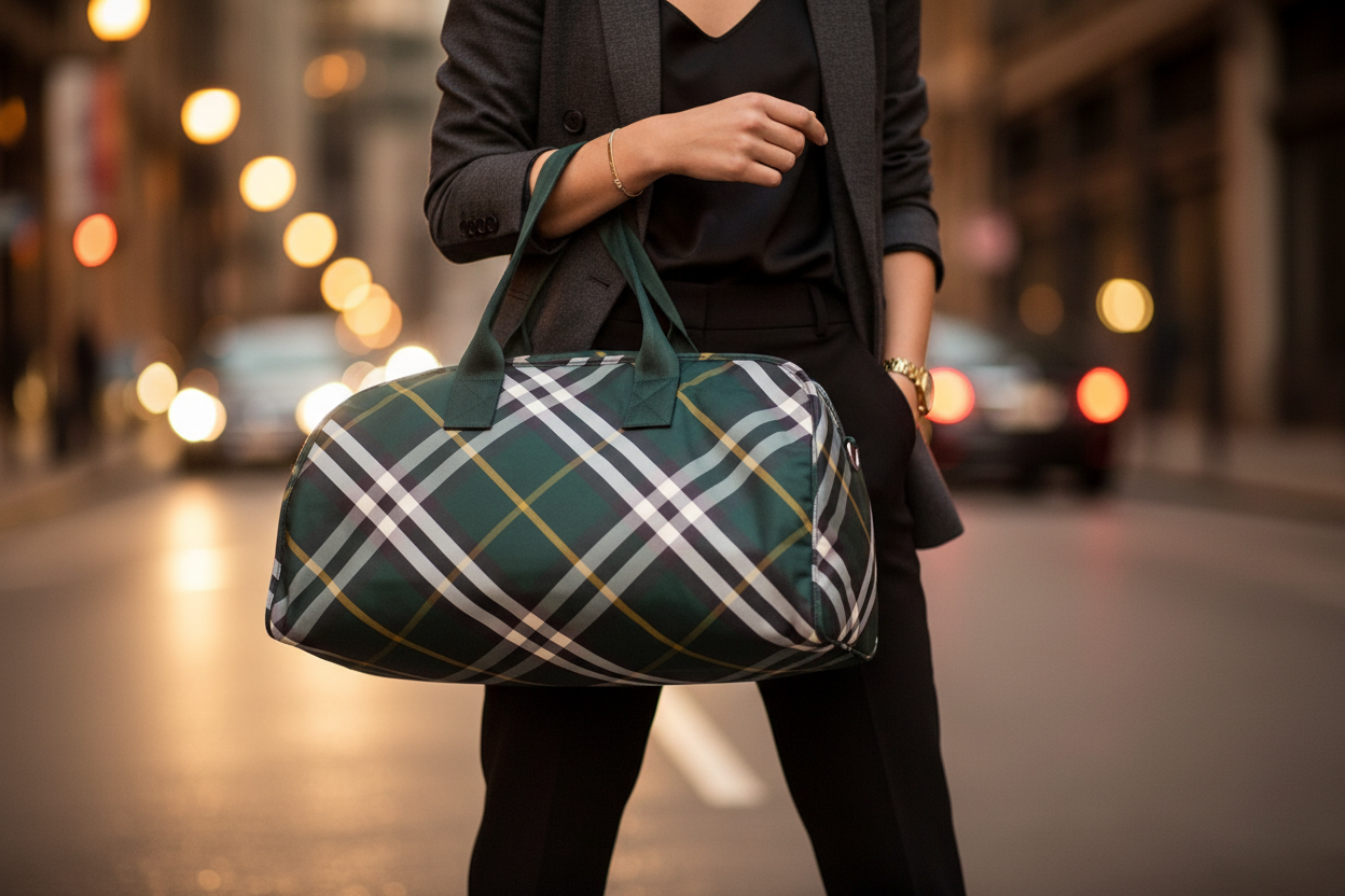 Burberry Green Fabric Luggage And Travel