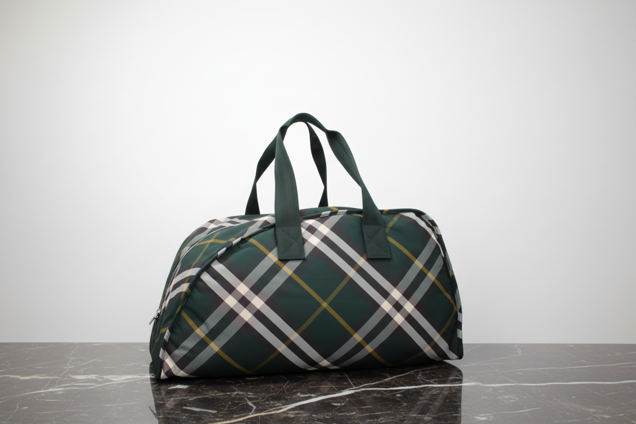 Burberry Green Fabric Luggage And Travel