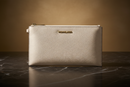 Michael Kors Beige Leather Clutch Bag