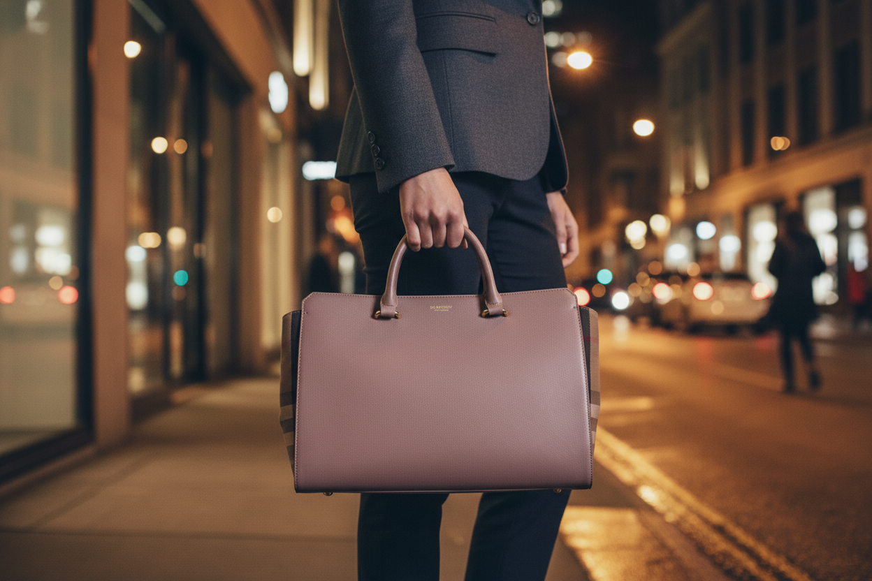 Burberry šedá kožená kabelka