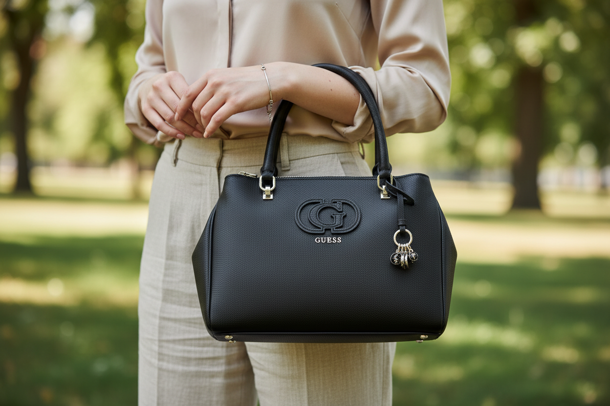 Dámská kabelka Guess Jeans z černého polyuretanu