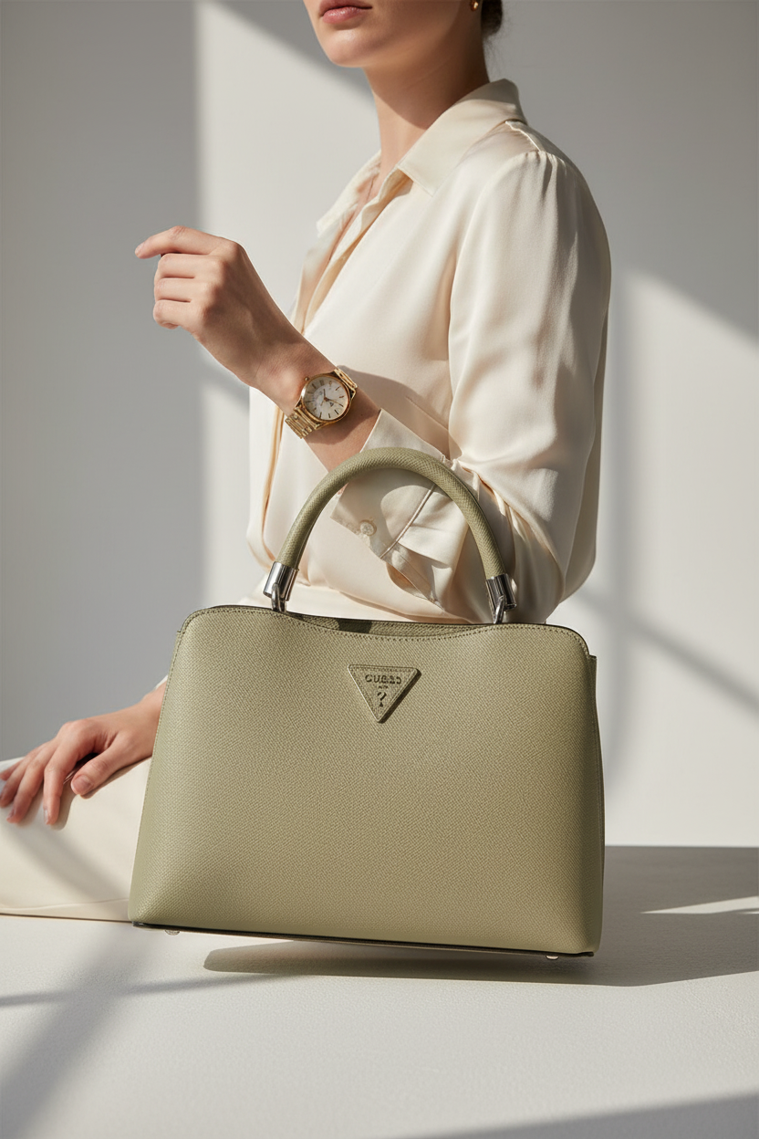 Guess Jeans Verde Damhandväska