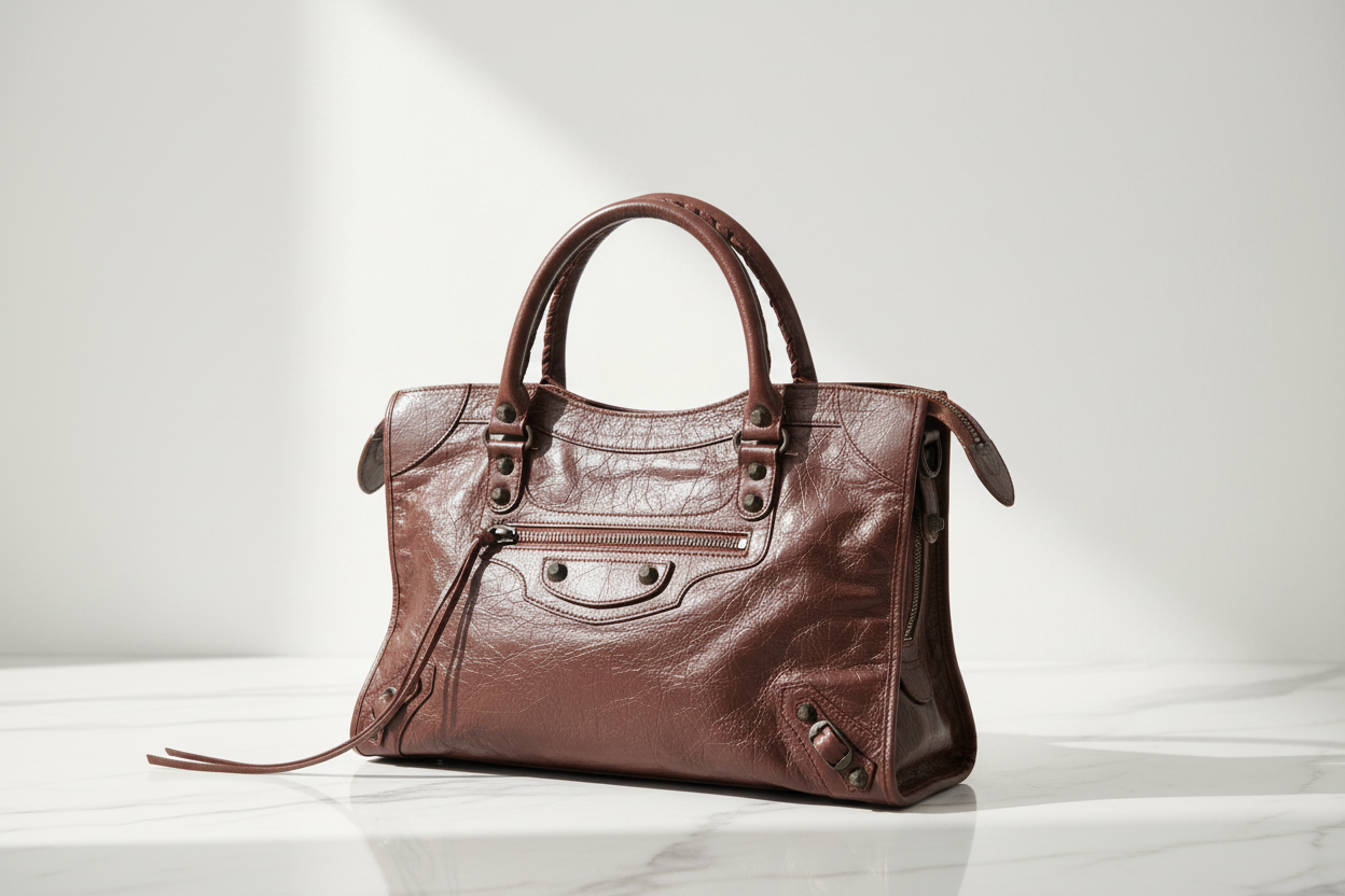 Balenciaga Brunt Kalvskinnsväska Bos Taurus