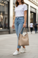 Dámská kabelka Guess Jeans béžová z polyuretanu