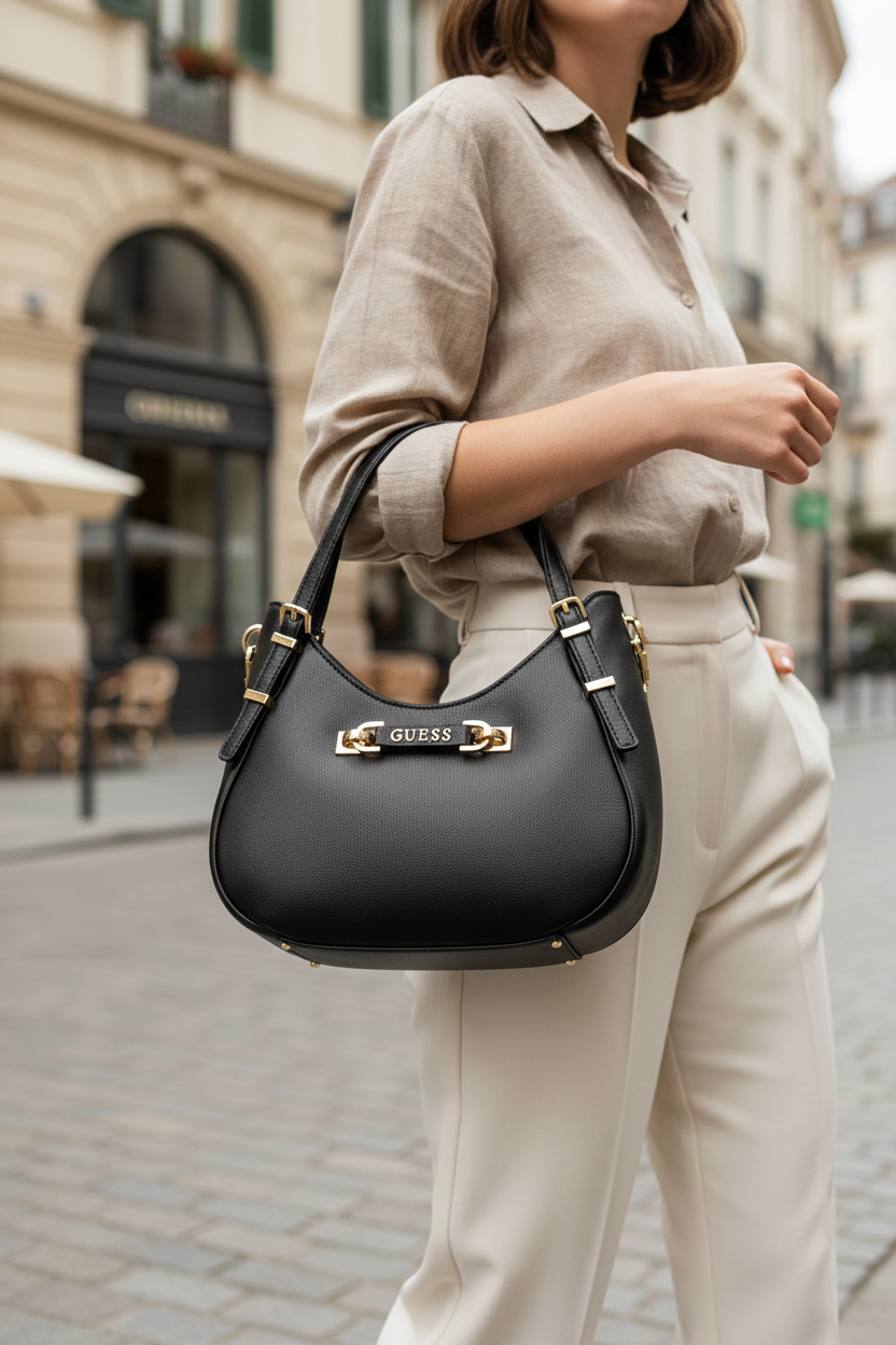 Guess Jeans Nero Damväska