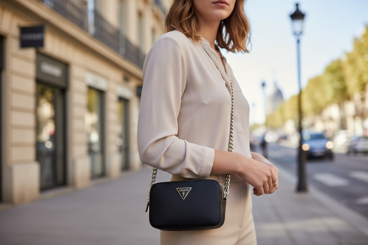 Černá polyethylenová kabelka Guess