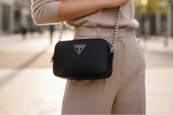 Černá polyethylenová kabelka Guess