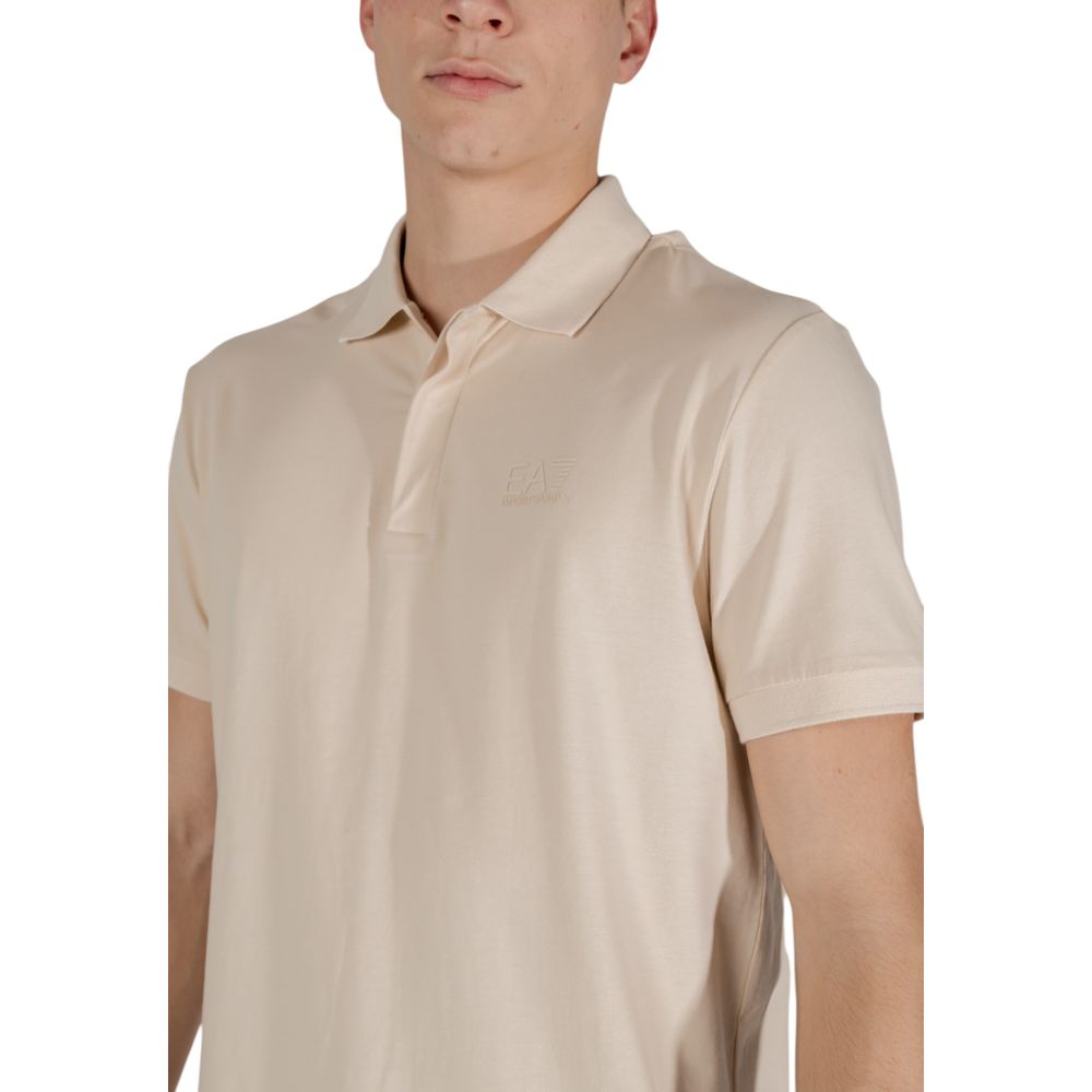 Bavlněné polo tričko EA7 Emporio Armani béžové barvy