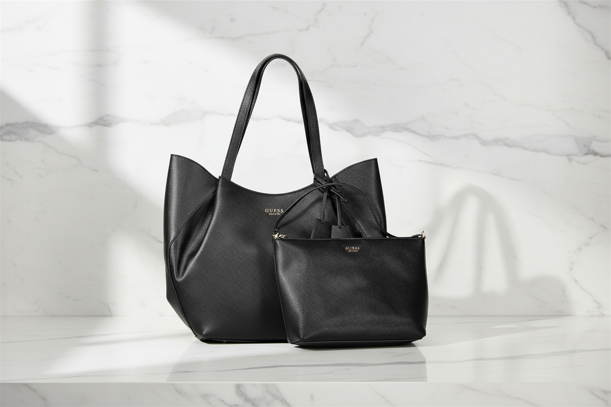 Guess Jeans Nero Poliuretano Damhandväska