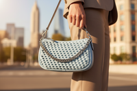 Michael Kors Light Blue Leather Handbag