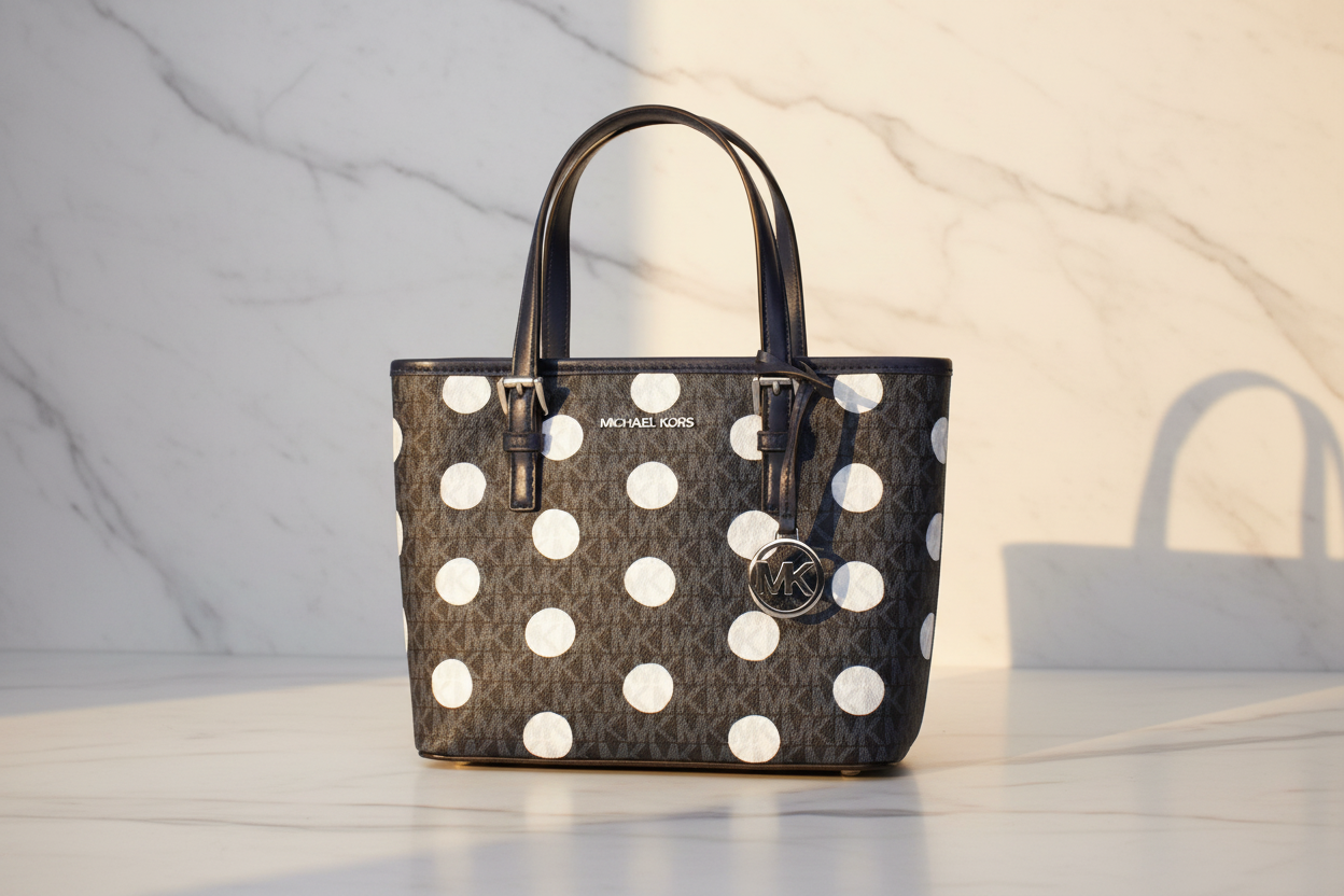 Michael Kors blå tygväska