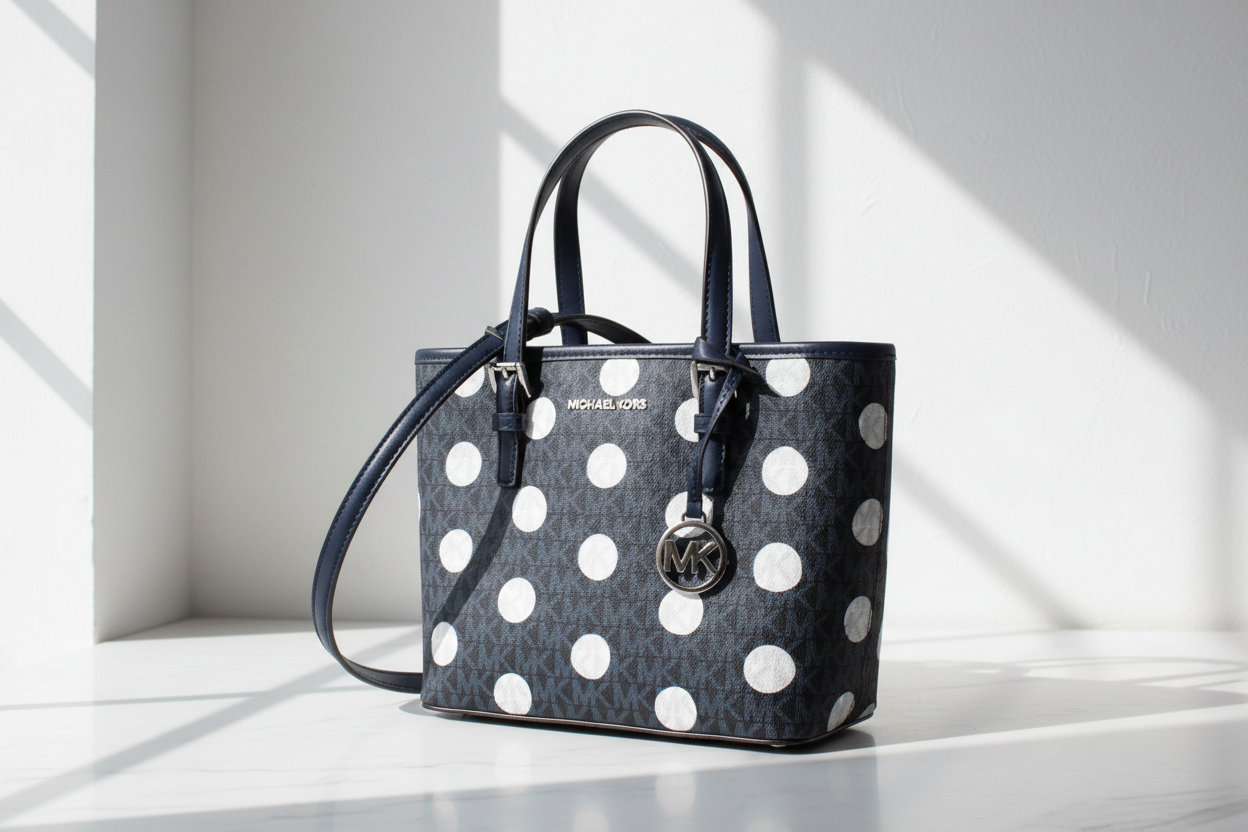 Michael Kors blå tygväska