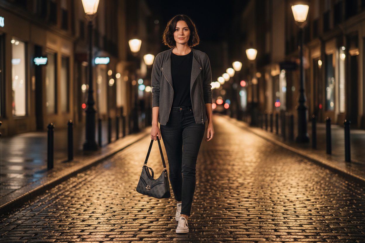 Dámská kabelka přes rameno Guess Jeans Nero Polyuretano