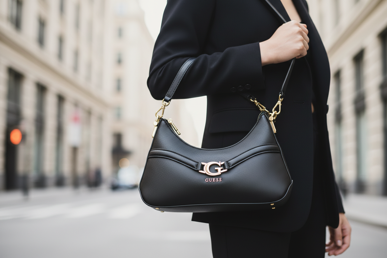 Dámská kabelka přes rameno Guess Jeans Nero Polyuretano