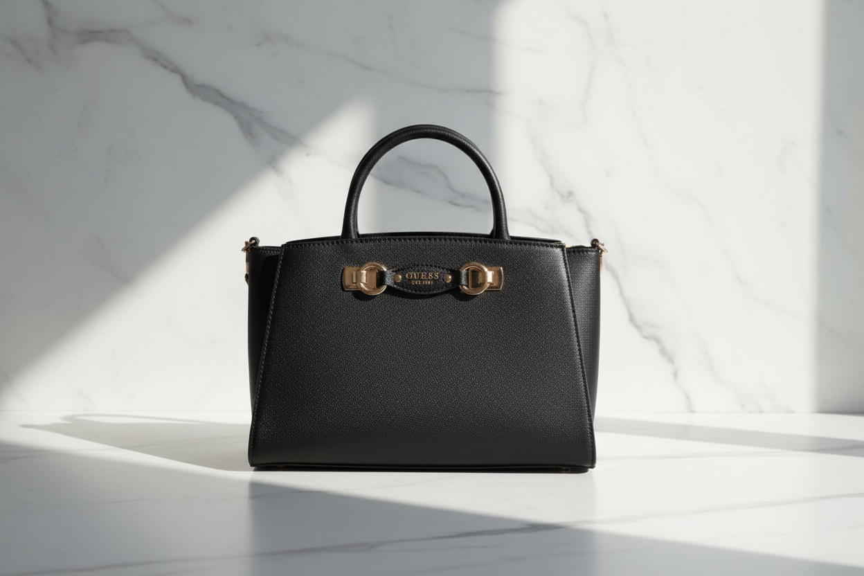 Guess Jeans svart polyuretan handväska för kvinnor