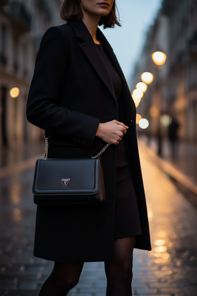 Dámská kabelka Guess Jeans z černého polyuretanu