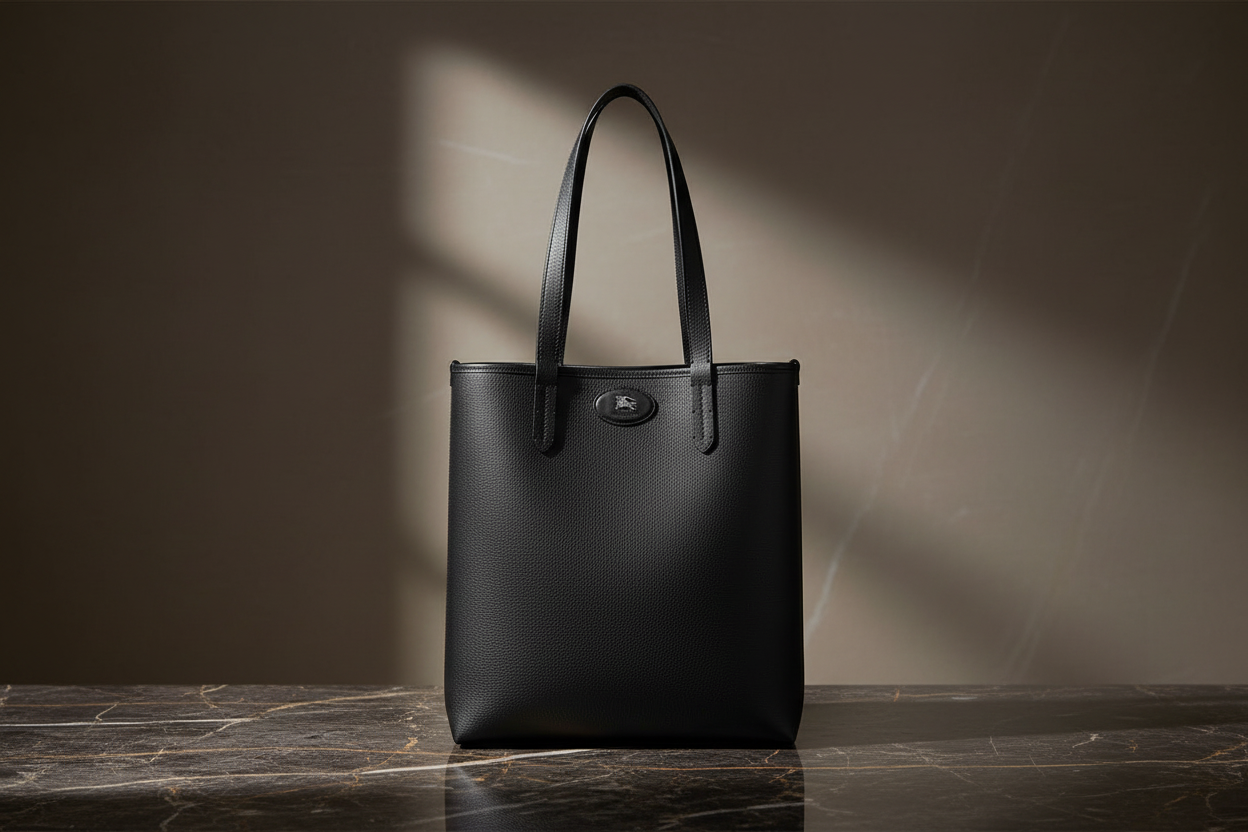 Černá telecí kožená kabelka přes rameno Burberry Bos Taurus