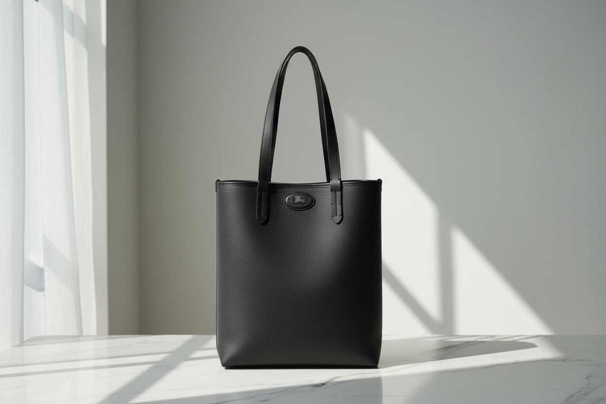 Černá telecí kožená kabelka přes rameno Burberry Bos Taurus