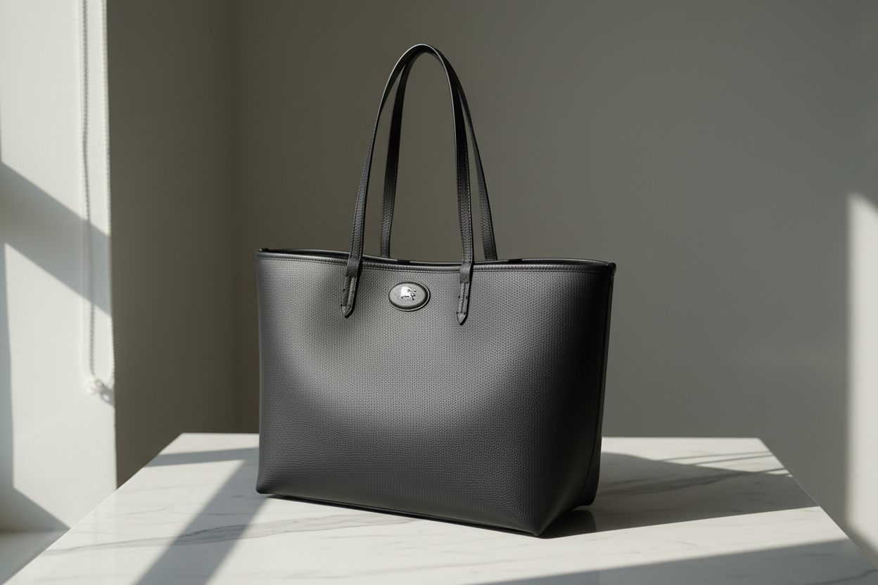 Černá telecí kožená kabelka přes rameno Burberry Bos Taurus