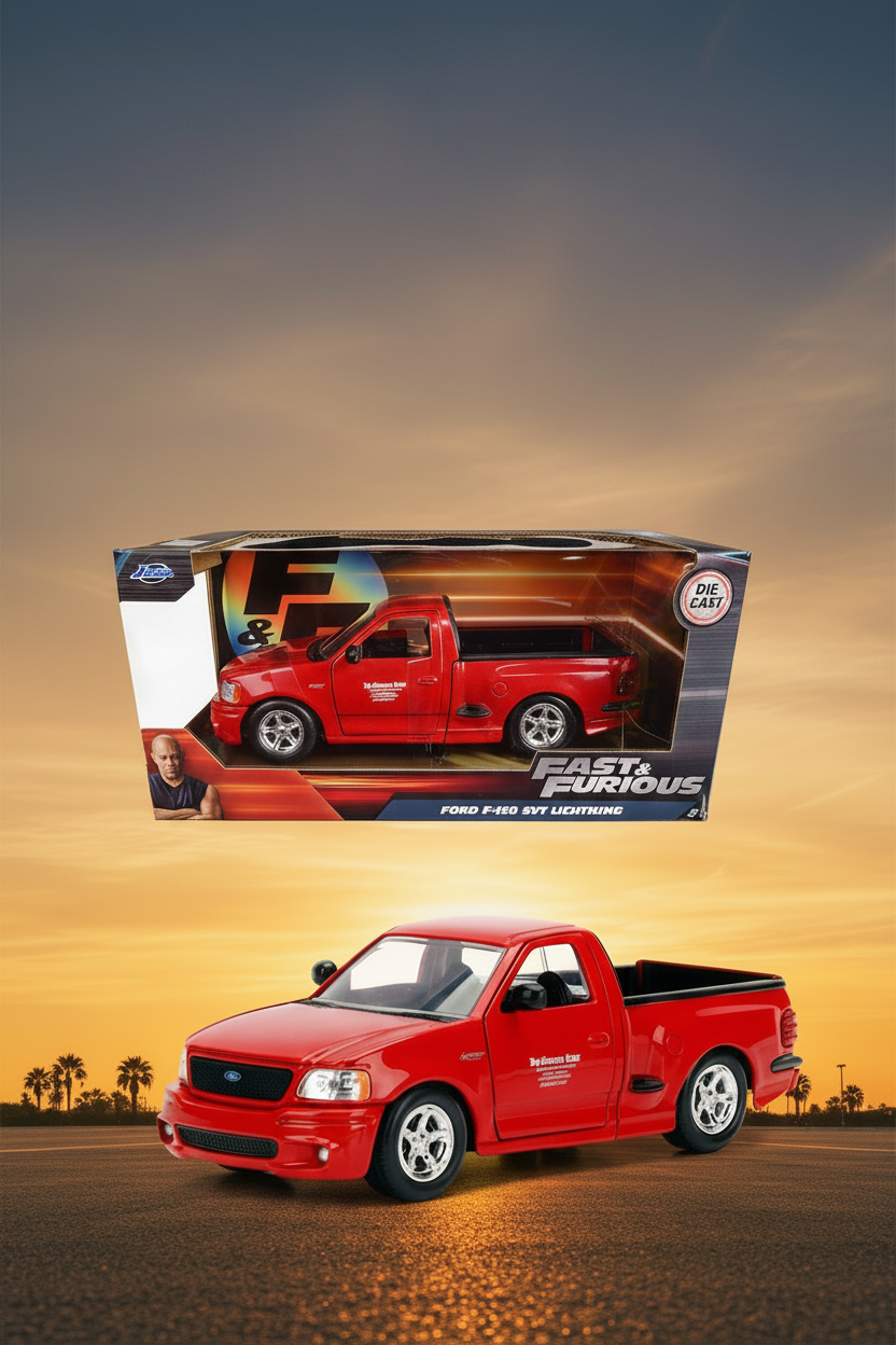 Brian's Ford F-150 SVT Lightning Pickup Truck Red "Fast & Furious" Movie 1/24 Diecast Model Car by Jada