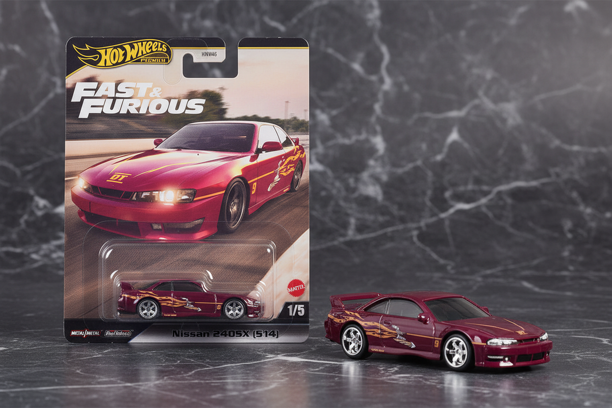 Nissan 240SX (S14) RHD (Right Hand Drive) Maroon with Graphics "The Fast and the Furious" (2001) Movie "Fast & Furious" Series Diecast Model Car by Hot Wheels